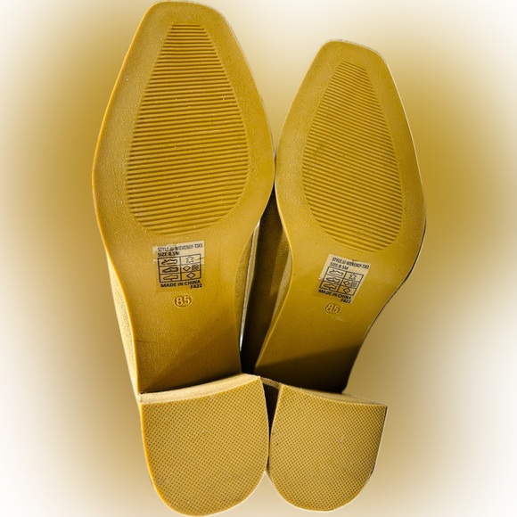 EUC Joie SZ 8.5M “Wevenly Marl” tan block heel loafer, beige suede 100% leather - Picture 7 of 9